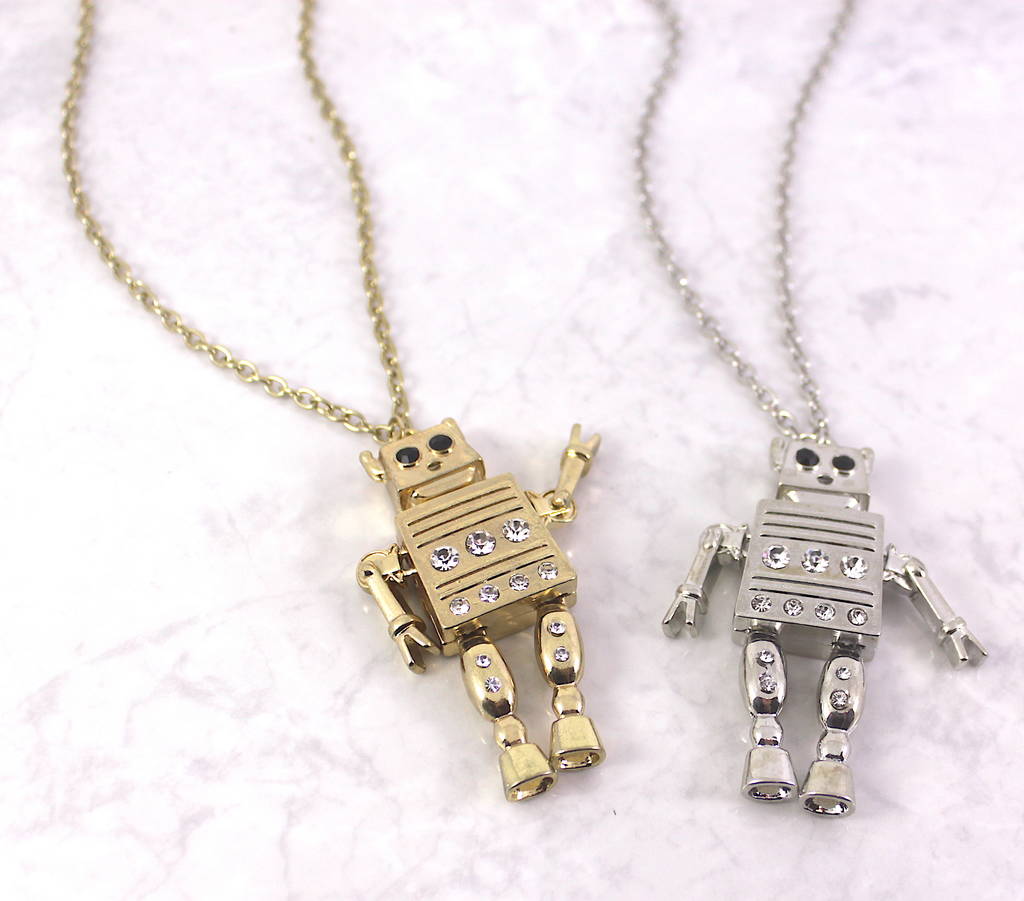 Robot Necklace With Moveable Arms And Legs By Lucy Loves Neko ...