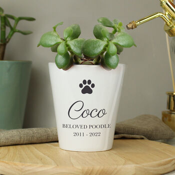 Personalised Paw Print Plant Pot, 2 of 3