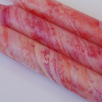 Handmade Marble Dyed Dinner Candles Pink Candyfloss, 2 of 11