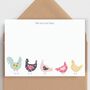 Floral Chickens Note Cards With Envelopes, thumbnail 1 of 3
