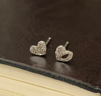 Sterling Silver Mini Mismatched Heart Earrings, 6 of 10