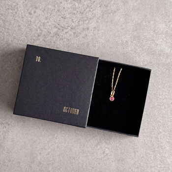 October Birthstone Necklace Tourmaline, 6 of 6