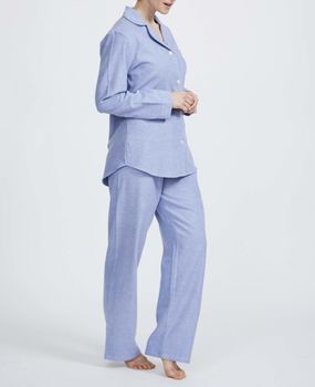 Women's Pyjamas In Staffordshire Blue Flannel, 3 of 4