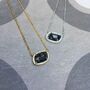 Sterling Silver Necklace With Black Pave Stone, thumbnail 3 of 4