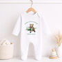 Personalised First Holiday Baby Grow, thumbnail 2 of 7