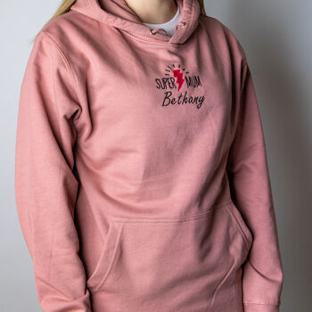 Embroidered 'Super Mum' Mother's Day Hoodie, 2 of 4