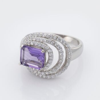 Amethyst 925 Sterling Silver Statement Ring, 2 of 3