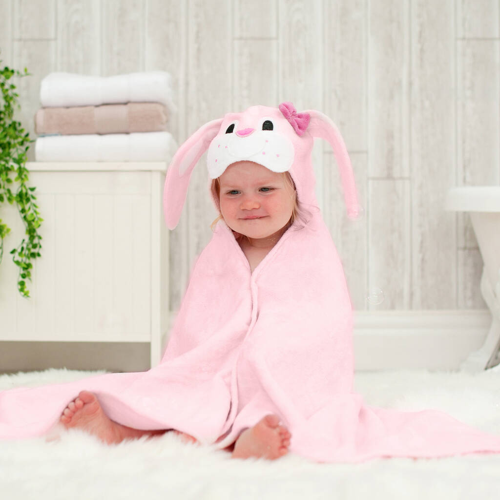 Personalised Bunny Children's Hooded Towel, 1 of 7