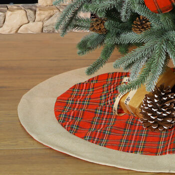 Traditional Tartan Wrap Around Christmas Tree Skirt By Dibor ...