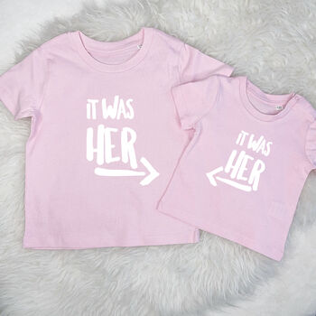 It Was Him! / It Was Her! Sibling Rivalry T Shirt Set, 5 of 8