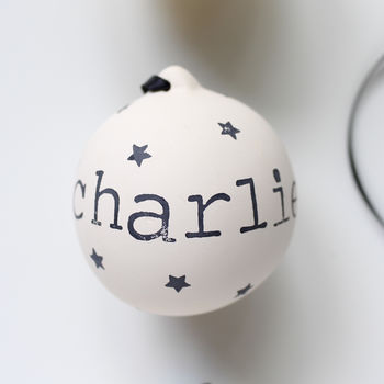 Personalised Ceramic Christmas Baubles, 5 of 7