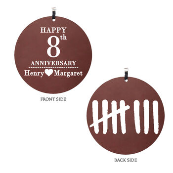 Personalised 8th Bronze Anniversary Wind Chime Gift, 3 of 7