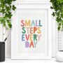'Small Steps Every Day' Typography Print, thumbnail 1 of 2