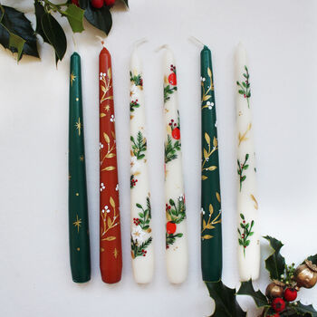 Hand Painted Golden Garland Candles, 2 of 5