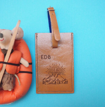 Personalised Great Outdoors Leather Luggage Tag, 5 of 7