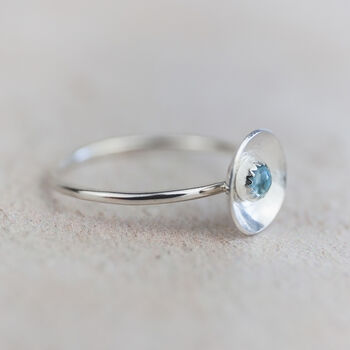 Sterling Silver Birthstone Dome Ring, 6 of 12