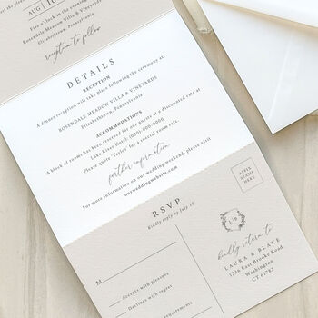 Botanic Crest Concertina Wedding Invitation, 4 of 7