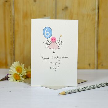 Personalised 'Button Fairy' Handmade Card, 4 of 5