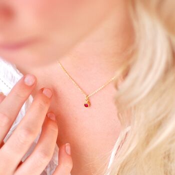 Gold Mini Birthstone Charm Necklace, 6 of 10
