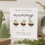 Personalised Mummy Christmas Pudding Card From Kids, thumbnail 1 of 7