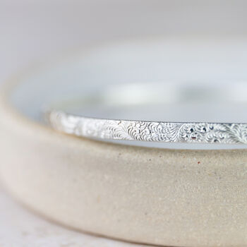 Sterling Silver Lace Textured Bangle, 4 of 6