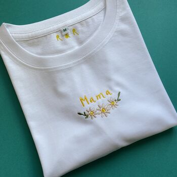 Embroidered Mama Daisy T Shirt, 6 of 6