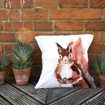 Inky Squirrel Large Luxury Cushion And Inner, 2 of 4