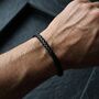 Leather Clasp Bracelet Black, thumbnail 4 of 9