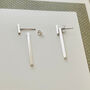 Gold Plated Bar Two Way Ear Jacket Earrings, thumbnail 5 of 6