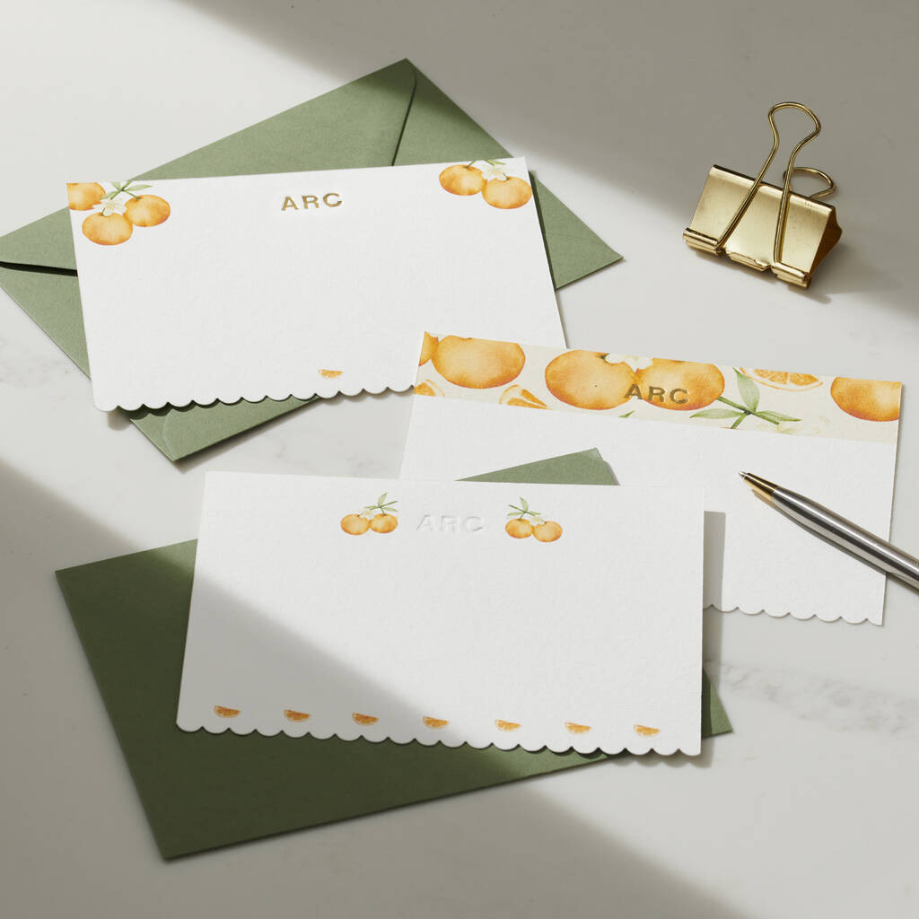 Personalised Gold Initials Note Cards Set, 1 of 4