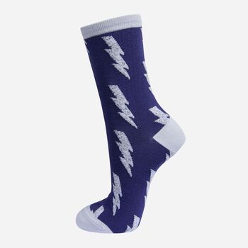 Leopard Print Lightning Bolts Bamboo Socks Gift Box, 2 of 4