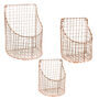 Three Wall Mounted Copper Home Storage Baskets, thumbnail 2 of 10