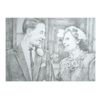 Custom Wedding Portrait Pencil Drawing Or Gift Voucher, 6 of 8