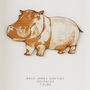 Personalised Hippo Wall Art New Baby Gift, thumbnail 4 of 5