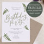 Personalised A6 Botanical Birthday Party Invitation, thumbnail 1 of 3