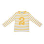 Buttercup + White Breton Striped Number/Age T Shirt, thumbnail 4 of 7