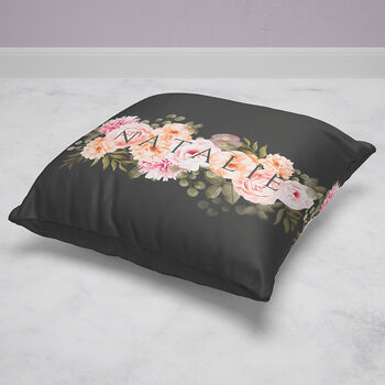 Personalised Floral Name Cushion, 4 of 7