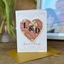Couples Initials Greeting Card With 3D Heart For Valentines, Anniversary Or Wedding, thumbnail 1 of 3