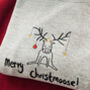 Embroidered 'Merry Christmoose' Christmas Jumper, thumbnail 1 of 5