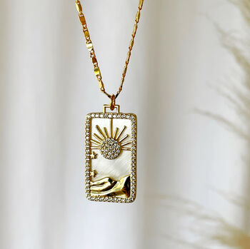 Pearl Or Lapis Sun Pendant On Gold Vermeil Chain, 5 of 10