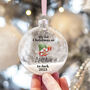 Gonk Family 1st Christmas Glass Glitter Bauble, thumbnail 3 of 5
