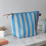 Deckchair Blue Striped Linen Wash Bag, thumbnail 1 of 3
