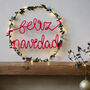 Feliz Navidad Holly Fairy Light Wreath, thumbnail 1 of 2