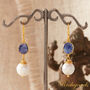 Blue Sapphire And Pearl Gold And Silver Drop Earrings, thumbnail 8 of 10