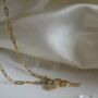 Detachable Cz Lock And Key Charm 18k Gold Pvd Plated Paperclip Dainty Necklace I, thumbnail 7 of 10