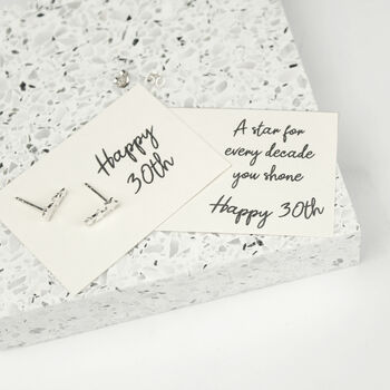 Sterling Silver 30th Birthday Stars Stud Earrings, 5 of 6