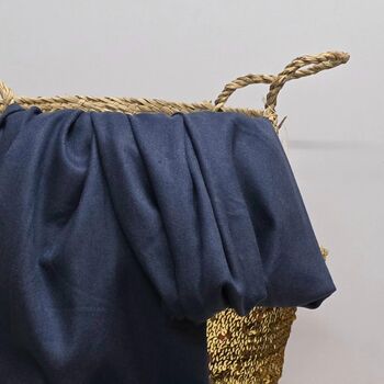 Super Soft Plain Pashmina Style Scarf In Navy Blue, 2 of 3