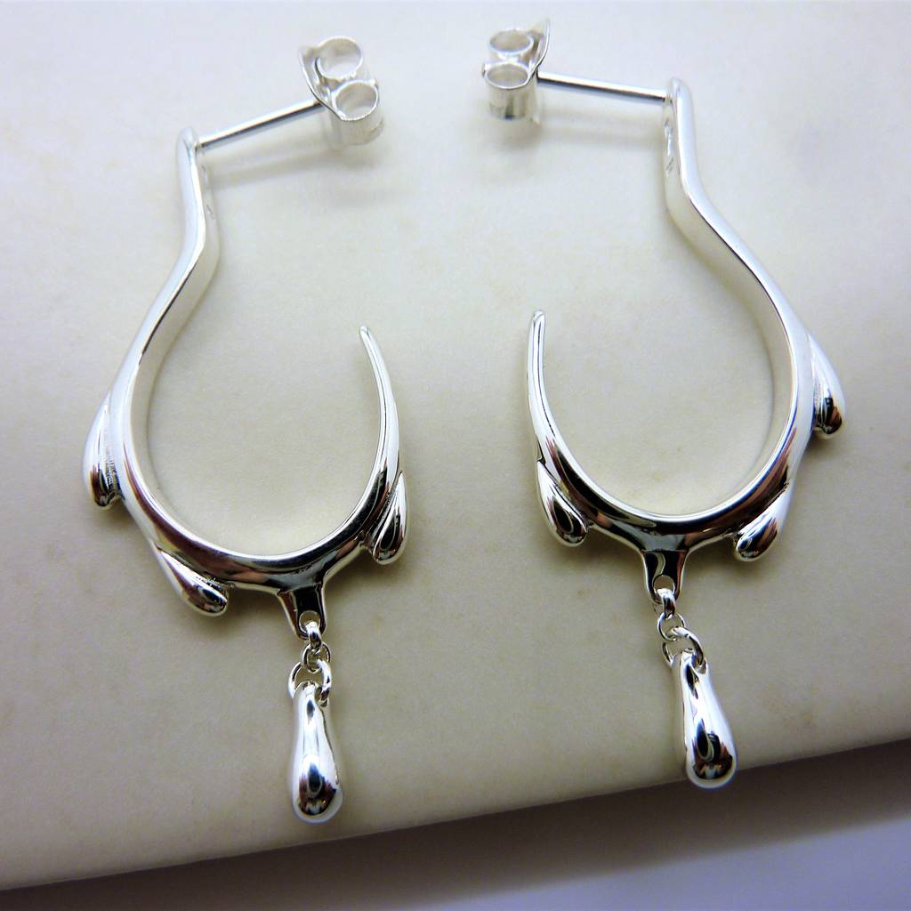 dripping hoop earrings by lucy quartermaine