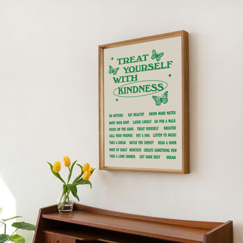 'Treat Yourself With Kindeness' Retro Affimations Print, 2 of 12