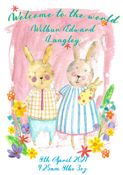 New Baby Bunny Card, 2 of 2
